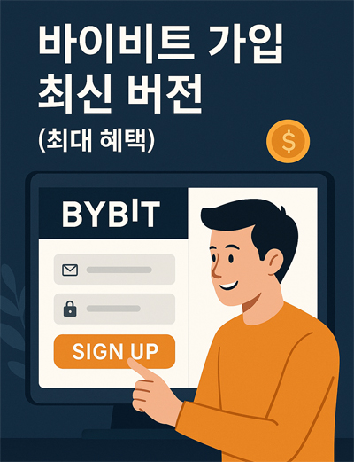 바이비트 가입 최신 버전 안내 이미지, 최대 혜택 제공