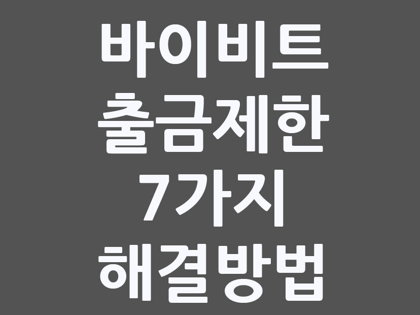 바이비트 출금제한
